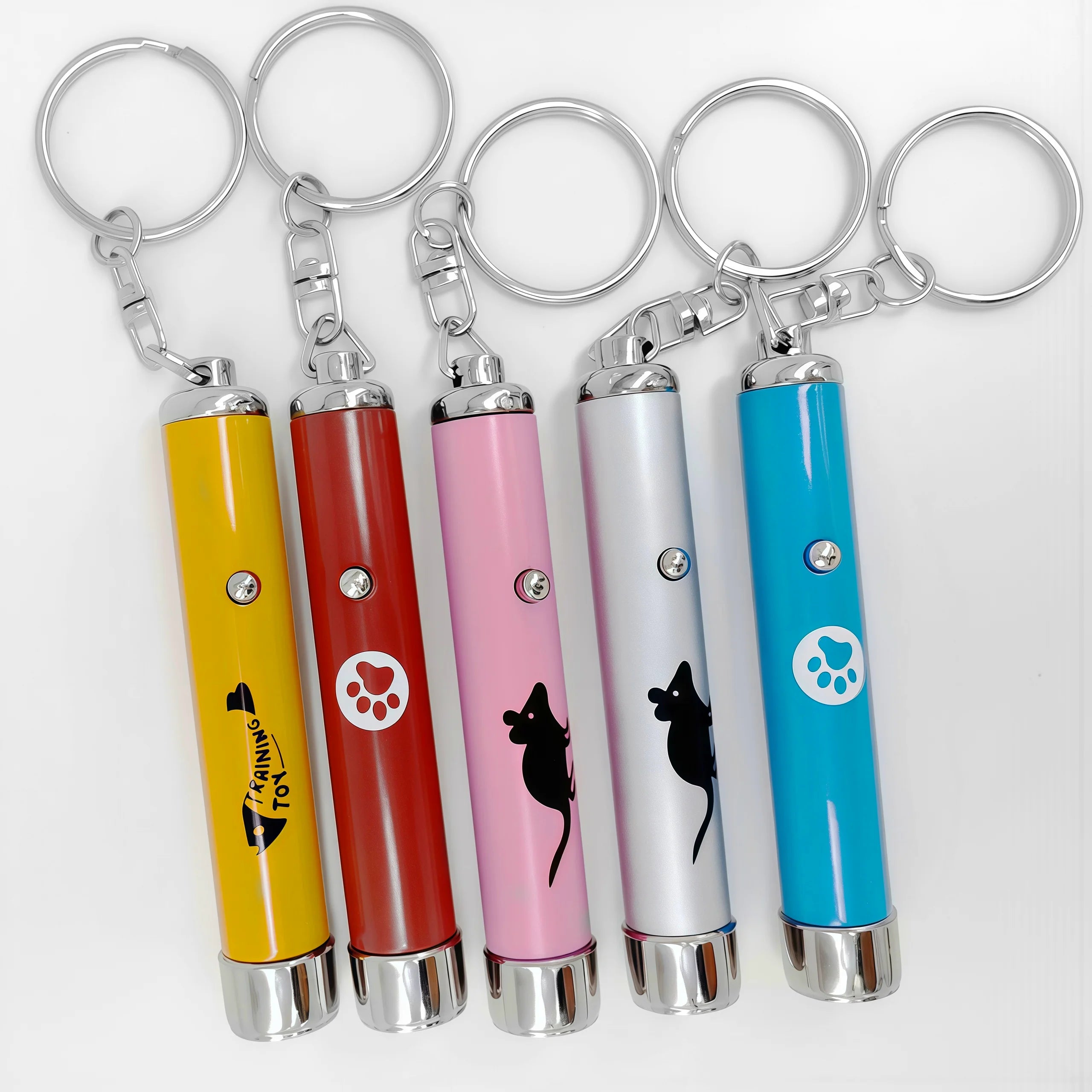 Promotional Multi Functional Flashlight Projector Keychain Factory Wholesale Custom logo Aluminum Mini LED Torch Keychain