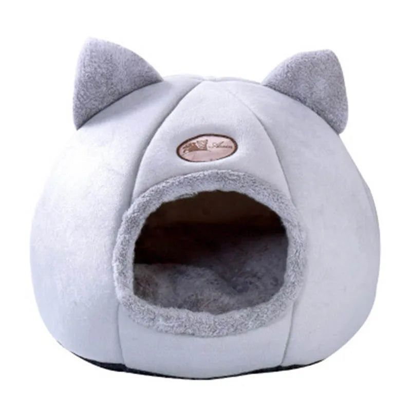 Winter Comfort Cat Litter Semi-closed Warm Kennel Plus Velvet Round Indoor Pet Litter Pet Cat Tent