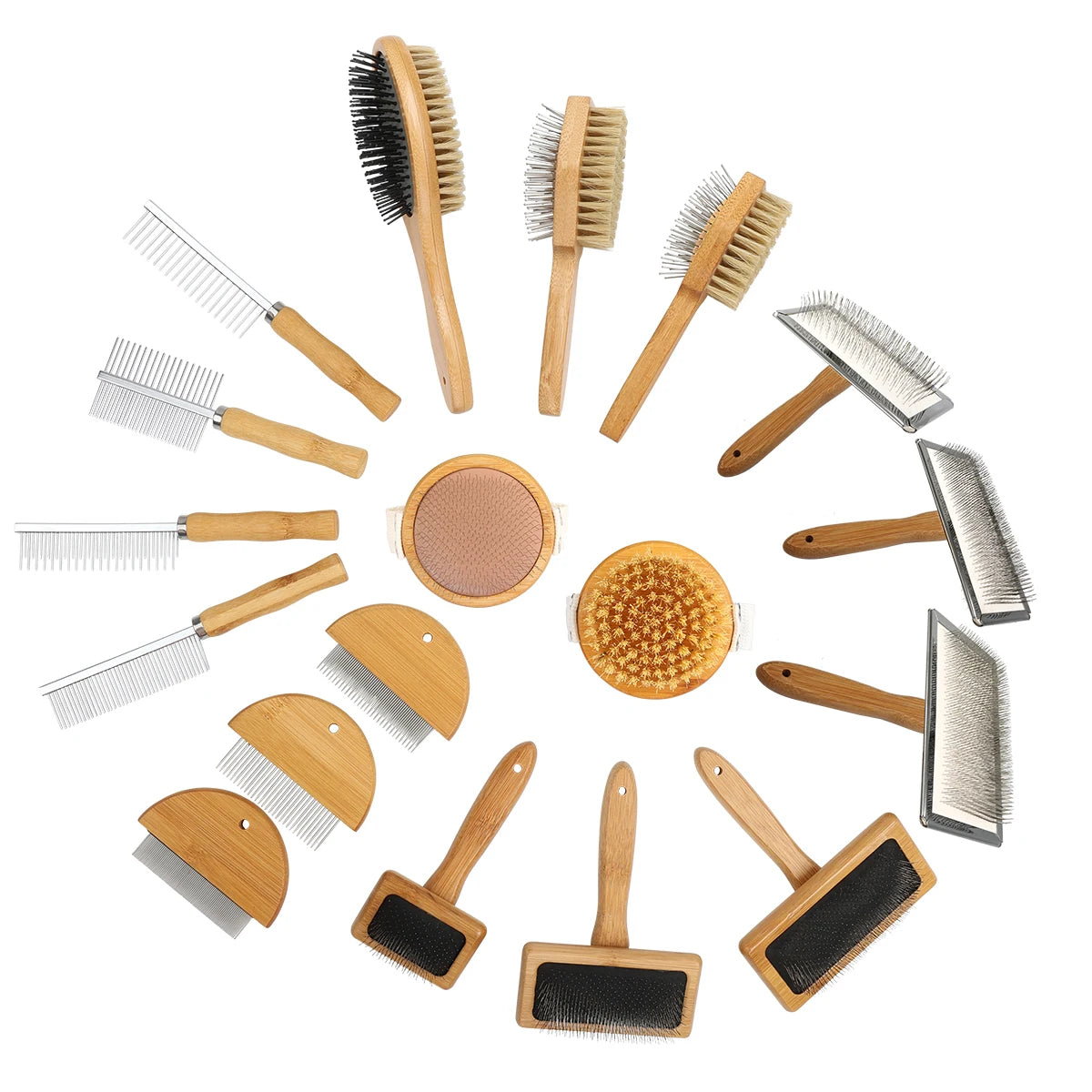 Factory Wholesale Custom Logo Carbonized Grooming Products Flea Comb Dog Pet Hair Grooming Comb Brush Brush Comb