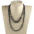 Beautiful VintageJewelry Acetabuliform Beads Choker Necklaces 6mm Gray Drawing Navajo Pearl  Necklace