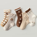 Custom Lovely Baby Socks 3d Animal Head Socks Cute 3M Anti-slip Cotton Bear Terry Baby Socks With Rattle