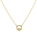Wholesale Dainty Heart Shape 925 Sterling Silver Rose Gold Plated Circle Mini Heart Charm Necklace for Girl