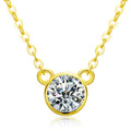 925 Sterling Silver 6.5mm 1ct VVS Moissanite Diamond Solitaire Pendant Necklace for Women