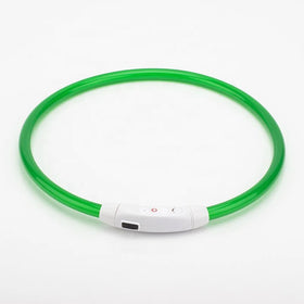 Luminous LED Plastic Dog Collar Waterproof USB Rechargeable Glow-in-the-Dark Simple Classic Style for Night Safety