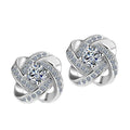 Reeti 925 Sterling Silver Clover Stud Earrings for Women Style Girl Gift Jewelry Korean Earrings