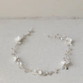 SLBRIDAL Handmade Opal Crystal Rhinestones Ceramic Flower Bridal Headband Wedding Headpieces Bridesmaids Women Hair Jewelry