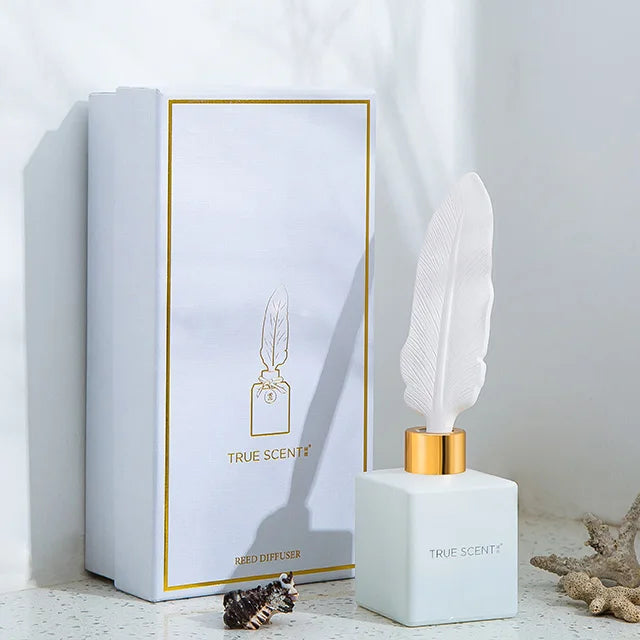 125ml Matt White Glass Bottle Ceramic Feather Plaster Reed Diffuser Sticks Reed Diffuser Set Reed Diffuser Glass Bottle