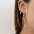 Wholesale Silver/ Gold Plated Tassel Earrings Star and Moon Stud Earrings Women