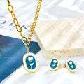Stainless Steel Jewelry Set Custom 2022 Carnation Joyeria De Acero Inoxidable 18k Gold Plated Flower Necklace and Earring Set