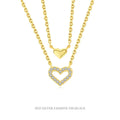 Wholesale 925 Silver Necklace Jewelry 925 Sterling Silver Heart Pendant Two Layer Chain Necklace Gold Plated Necklaces Women