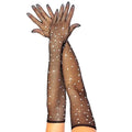 Wedding Etiquette Accessories Colorful Rhinestones Full Five Finger Gloves Openwork Jacquard Five-finger Gloves