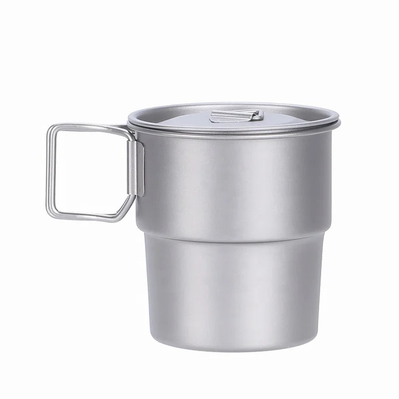 Outdoor Camping Hiking Backpacking Picnic Accessories Single Wall Titanium Water Cup Coffee Tea Mug Drinkware for Home Office