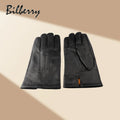 Wholesale Men's Winter Warm Sheepskin Leather Gloves Black Classic Style Plain for Daily & Outdoor Use