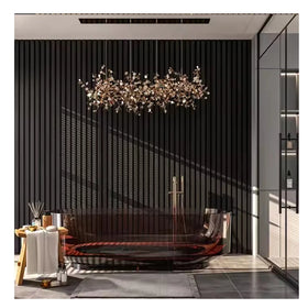 TianGe Modern Eco-Friendly Wooden Acoustic Panel Highly Effective Sound Absorption Nature Oak Veneer MDF Wood Slat Custom Size