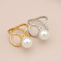 Jachon Three-ring Scarf Buckle Creative Fashion Cross Hollow Sweet Pearl Crystal Shawl Buckle Scarf Ring