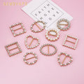 Wholesale Metal Circle Heart Scarf Buckle Brooches Fashion Pearl Rhinestone Silk Scarf Buckle Women Adjuster Shawl Clip