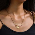 No Fading 18k PVD Gold Plated Stainless Steel Paper Clip Name Necklace Personalised Choker for Daily Wear