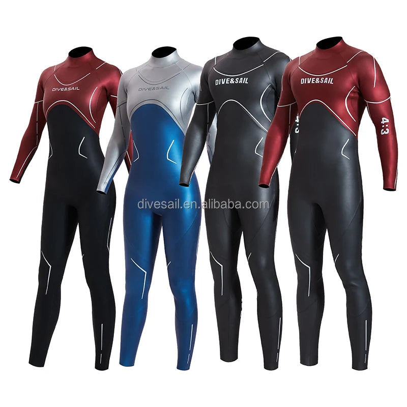DIVE&SAIL 2-3.5mm Yamamoto Women's Super Stretchy One-piece Backzip Wetsuit Color Combination Glide Skin 3mm Rubber for