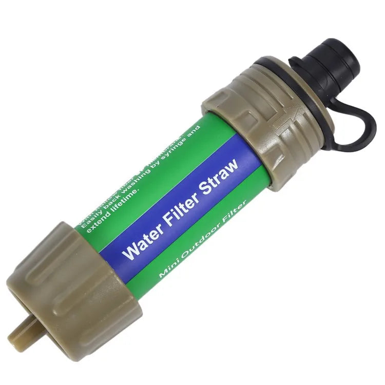 Portable Lightweight ABS Material Camping Water Purification Straw Filter 1L Capacity Emergency Direct Drinking Climbing Casual