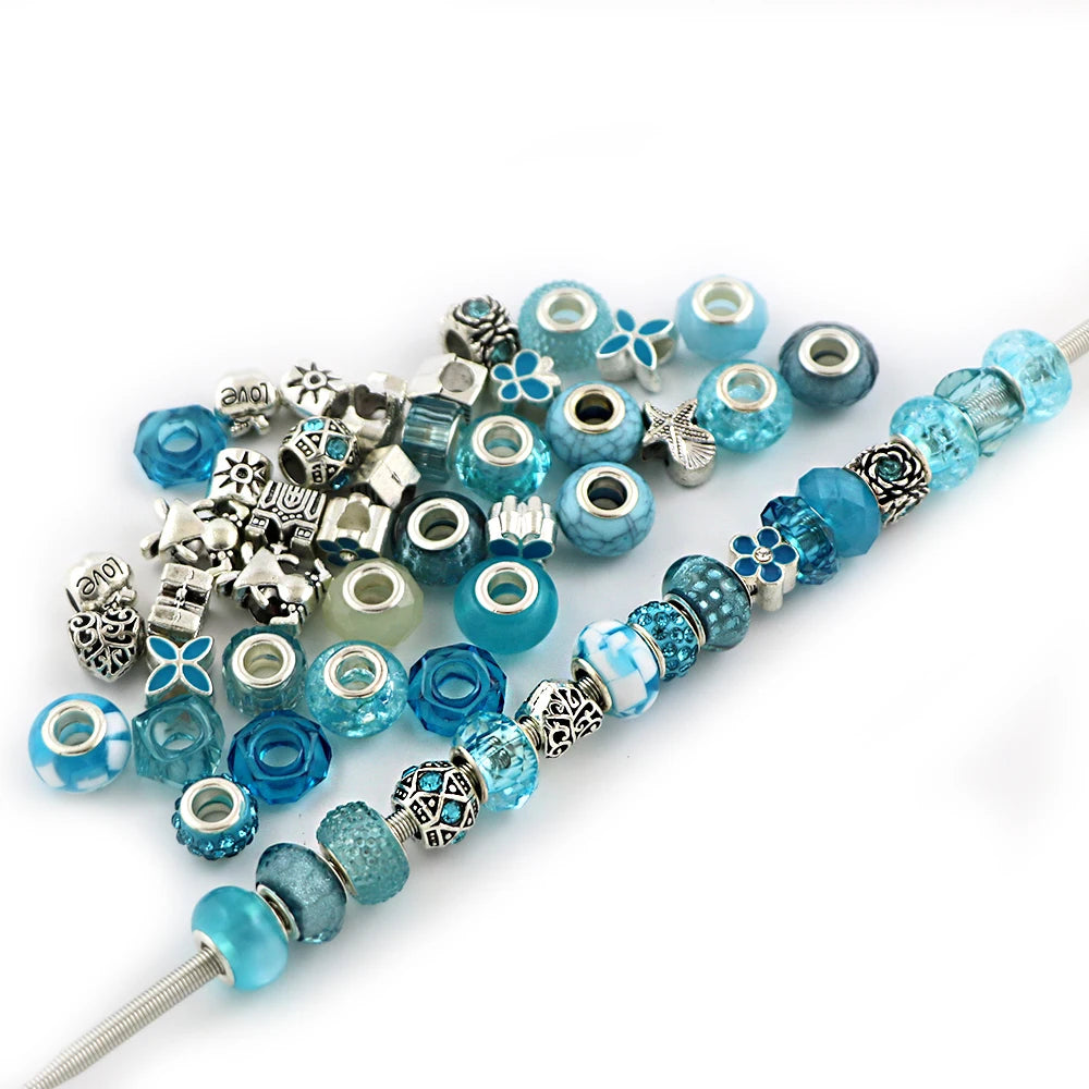 DIY Jewelry Accessories Lampwork Glass Beads with Big Hole Assortment Colors Focal Beads for Bracelet Beadable Items Making
