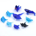 Blue Assorted Murano Glass Ocean Sea Fish Figurine Handcrafted Using Lampworking Technique