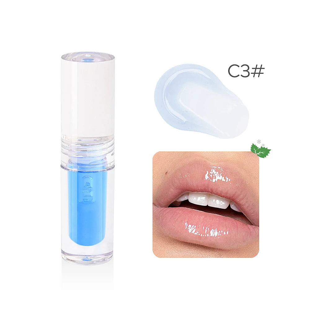 Moisturizing Cooling Sensation Lipoil Mint Flavor Private Label Glossy Finished Lip Plumper Clear Lip Oil