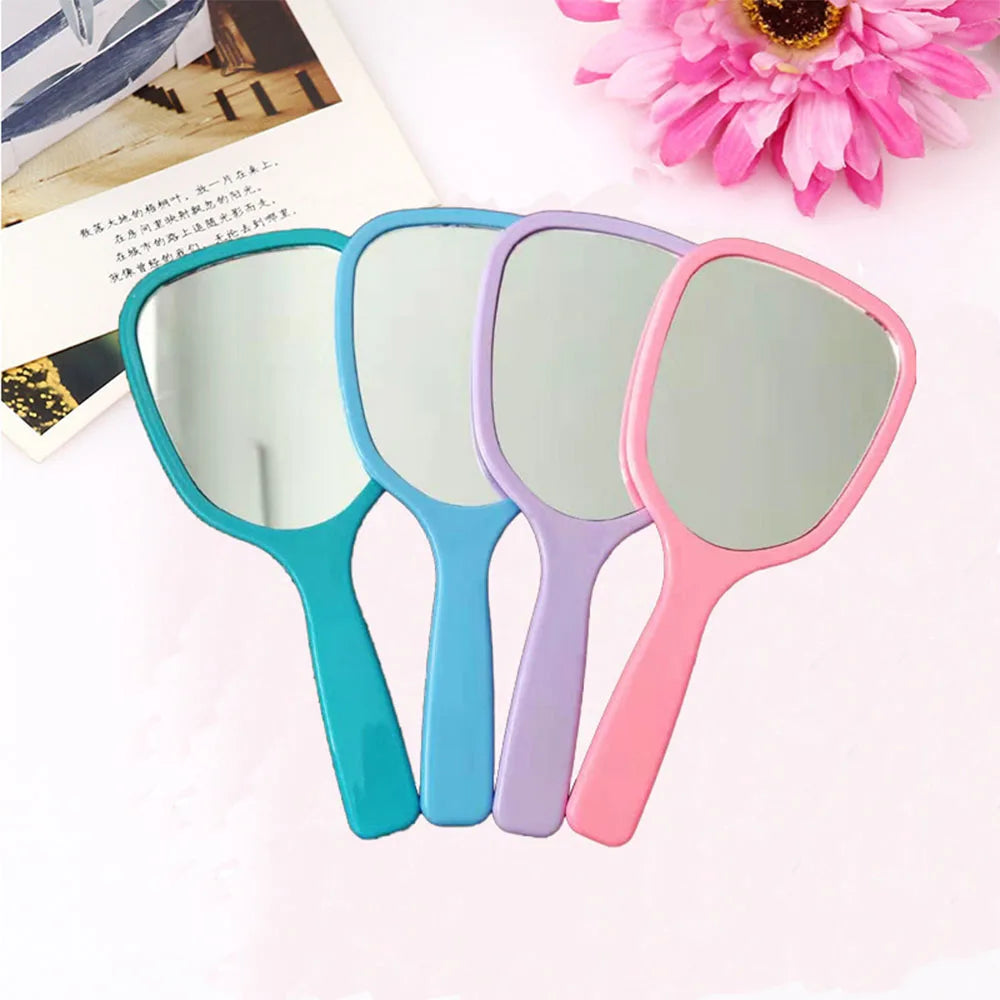 Free Custom Logo Makeup Mirror Square Heart Lash Hand Mirror for Cosmetics Bling Rhinestone Personalized Silver Pocket Mirror