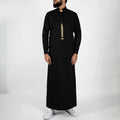 Middle East Arabic Men's Thobe Jubba Thawb for Men Plus Size Robe Muslim Casual Embroidered Luxurious Thobes Islam Clothing