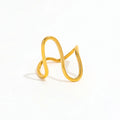 High End 18K PVD Gold Plated Statement Curve Lines Ring Stainless Steel Women Ring Tarnish Free Jewelry