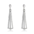 Fashion 925 sterling silver geometric diamond hanging women simple triangle shape hollow out earrings