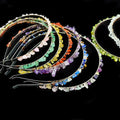 Wholesale Fashion Healing Stones Rose Crystal Stone Headband Jewelry Mixed Agate Quartz Crystal Chips Hair Clasp