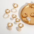 Baroque Small Silver Gold Plated Mother Freshwater Drop Hoop Natural Stone Pearl Earrings for Women Jewelry