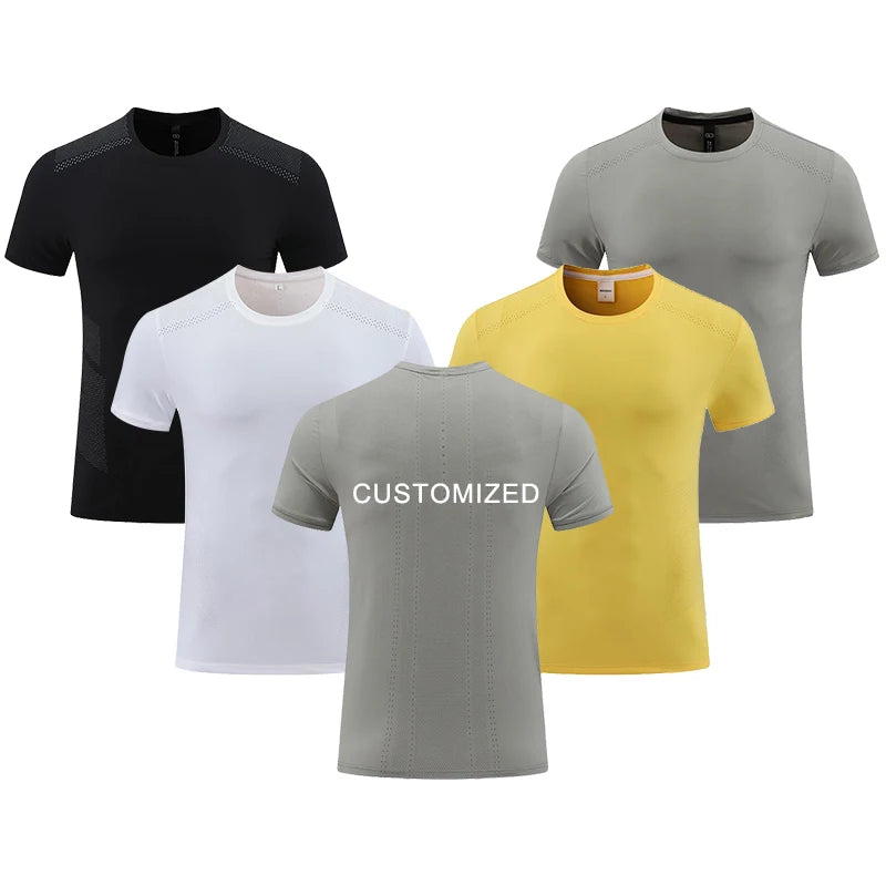 Custom T-shirts for Men and Women Summer Breathable Ice Silk Running Tops Quick-drying Breathable Training Fitness Clothes