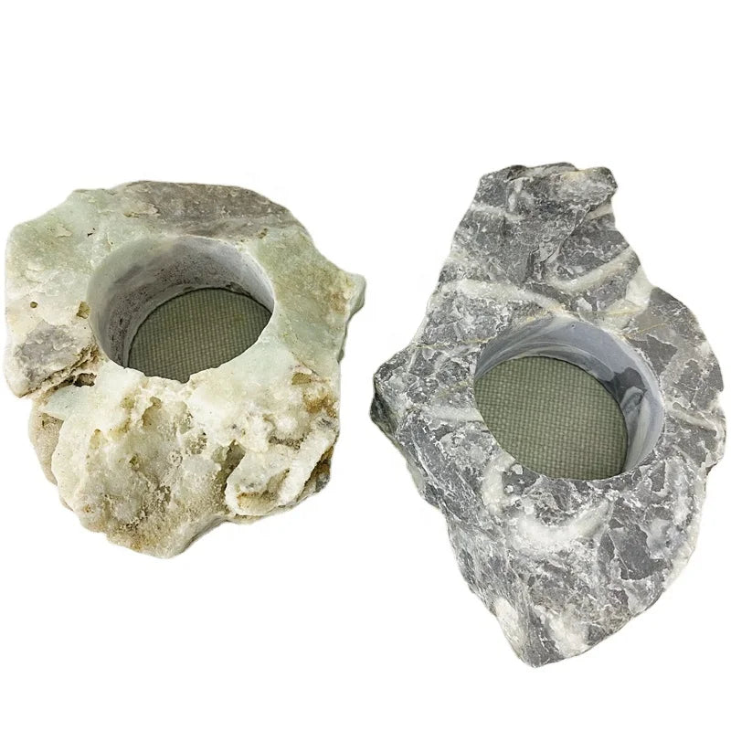 Wholesale Natural Crystal Amazonite Candle Holder For Souvenir And Decoration