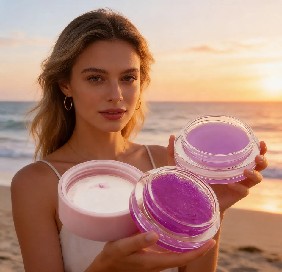 Factory Custom Vegan Lip Scrub Set Pink Fruit Exfoliation Cream Waterproof Lips Balm with Private Label Lip Scrub