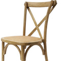 Solid Wood Frame Rattan Seating Wedding Cross Back Chair Stackable Dining Chair
