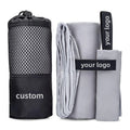 Custom Eco-friendly Microfiber Beach & Sports Towel Quick Dry & Lightweight Printed with Travel Bag Suede Style