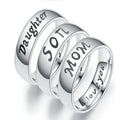 New Son Mom Daughter Dad I Love You Ring Simple Design Titanium Stainless Steel Couple Family Women Men Rings