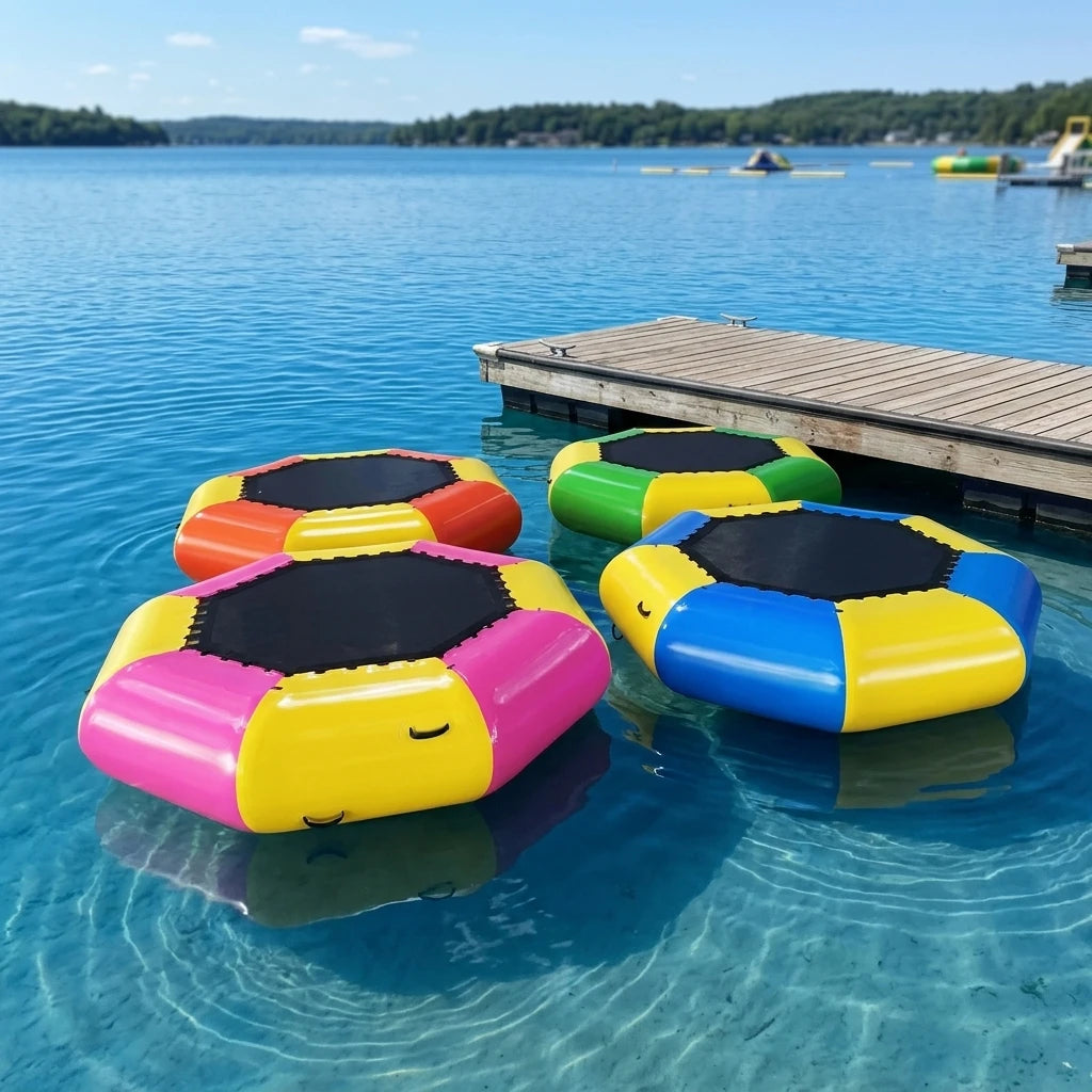 Airfun New Design Customized 15ft Water Jumping Bed Sea Water Trampoline Inflatable for Kids and Adults