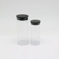 Transparent Plastic Tube Packaging with Custom Labeling Screen Printing Black/White End Caps Customized Size for Gift & Craft