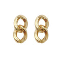 Simple Design Link Earrings High Polished 14k Gold Plated Big Chain Link Hook Dangle Earrings Jewelry