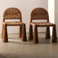 Solid Wood Wabi-sabi Chair Rattan Chair Designer Retro Homestay Restaurant Rattan Dining Chair
