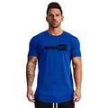 Custom Logo Gym Sports Mens Cotton O-neck Slim Fit Printed Fitness Bodybuilding Workout Summer Short Sleeve