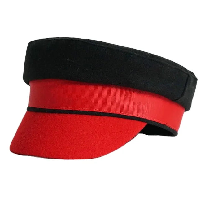 Fashion Winter Felt Women Two Tone Captain Sailor Hat Newsboy Cabbie Baker Boy Peaked Beret Fiddler Captain's Hats Custom