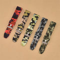 Luxury Soft 18mm 22mm 24mm  Replacement Rubber Strap Camouflage Silicone Watch Band Watch Strap