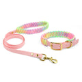 New Fashion Pure Handmade Knitting Pet Collar Luxury Decorative D-buckle Washable PVC Dog Collar and Leash