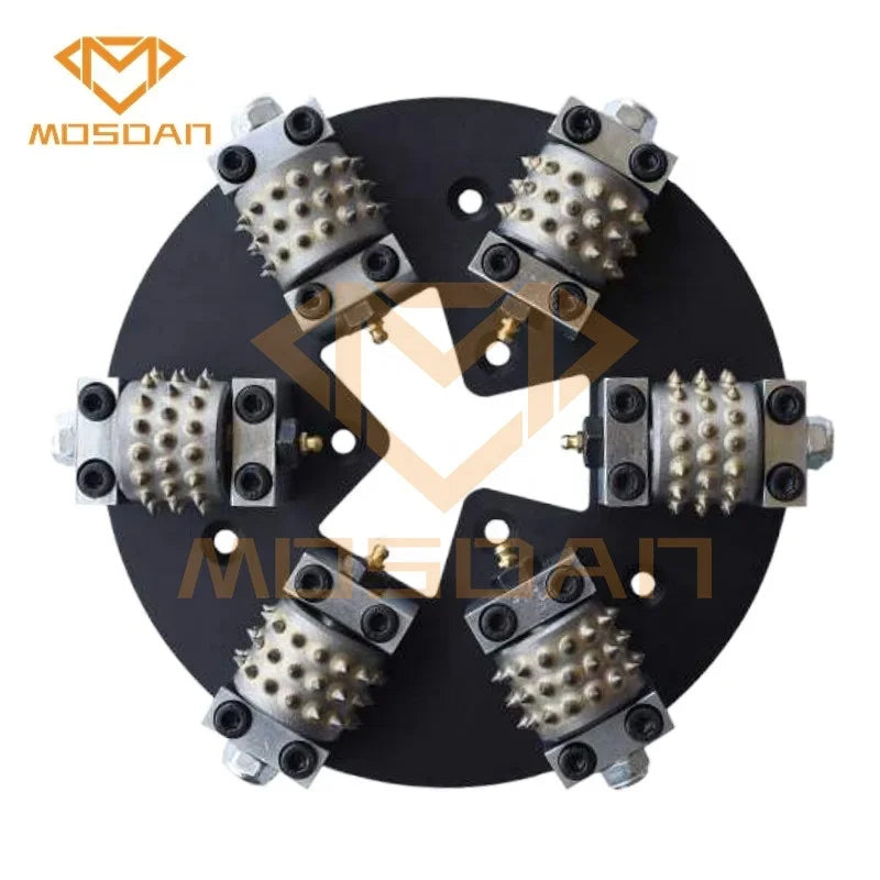 11 Inch 270mm  Bush Hammering Tools Plate with 6 Rollers 45 Pins for Stone Concrete