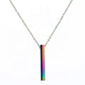 rainbow Plated O Shape Link Chain Hip Hop Pendant Stainless Steel Necklace