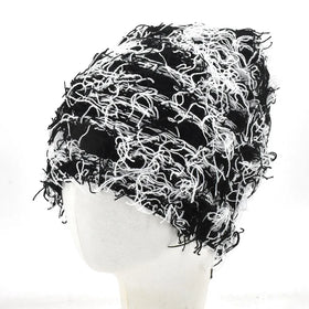 Unisex Camouflage Outdoor Hunting Warm Distressed Balaclava Stretchable Knit 100% Acrylic Winter Hat Cuffed Fuzzy Beanie