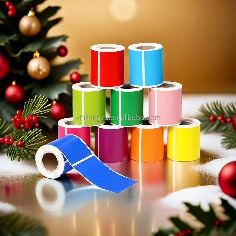 High Quality Durable Color Self-Adhesive Sticker 100x100mm WaterproofColor Thermal Waybill Shipping Label Sticker